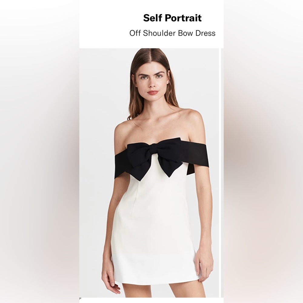 Worn once self-portrait bow dress. Perfect Condition.